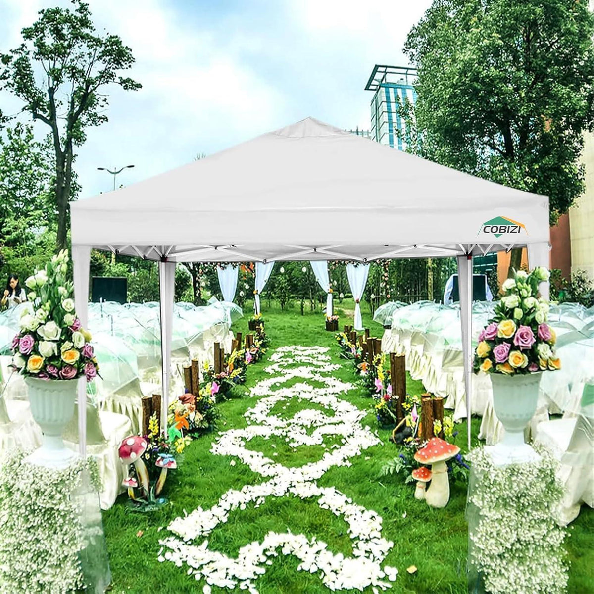 Gartenpavillon 3x3m, zusammenklappbar mit Seitenwänden