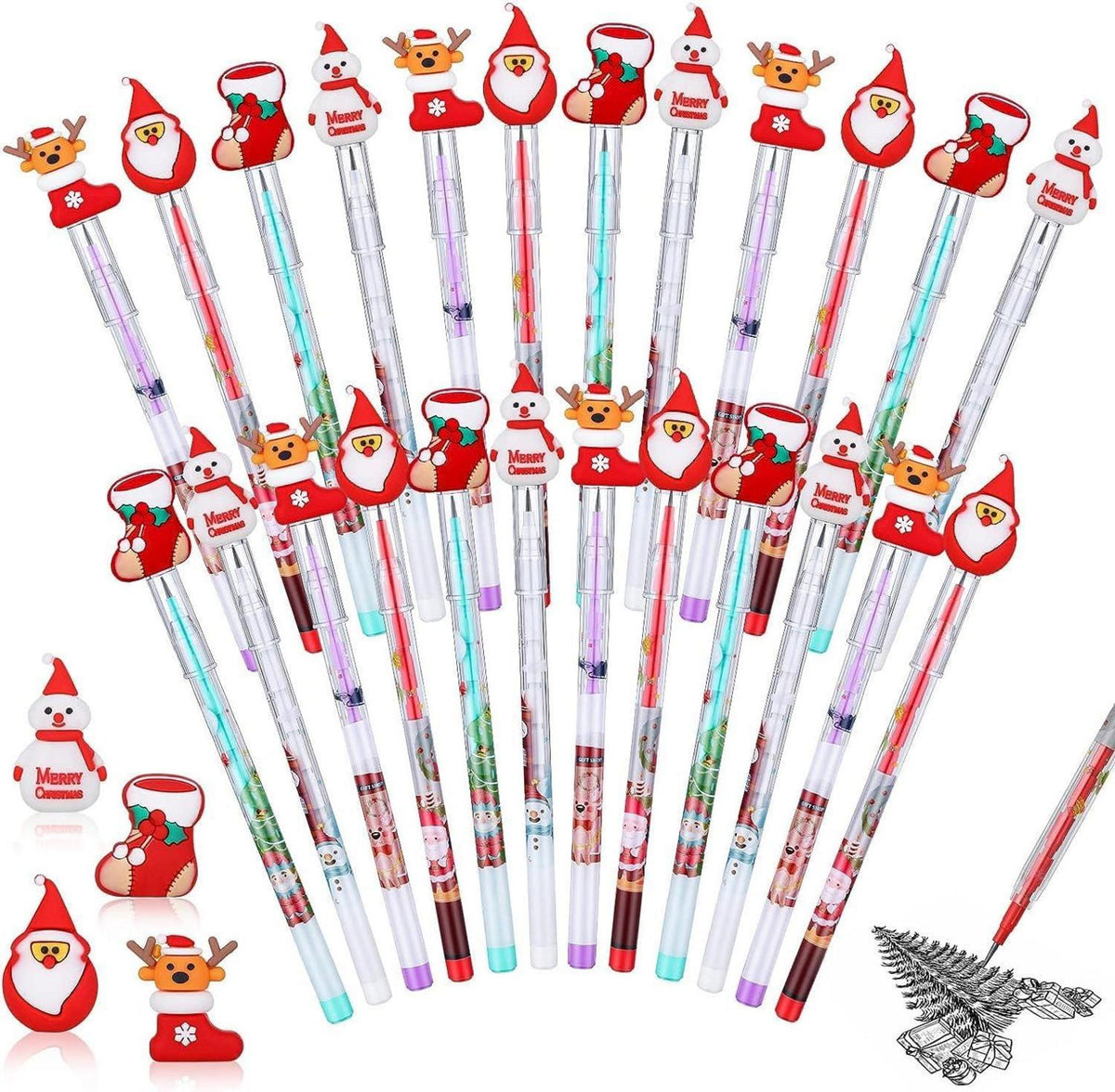Weihnachts Bleistifte Set 40 Stück Vorgespitzte Vier Weihnachtsmotive