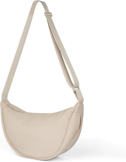 Damen Halbmond Crossbody Umhängetasche Nylon Reißverschluss