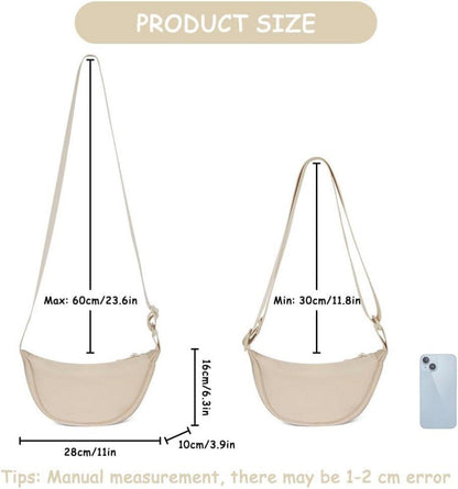 Damen Halbmond Crossbody Schultertasche Verstellbarer