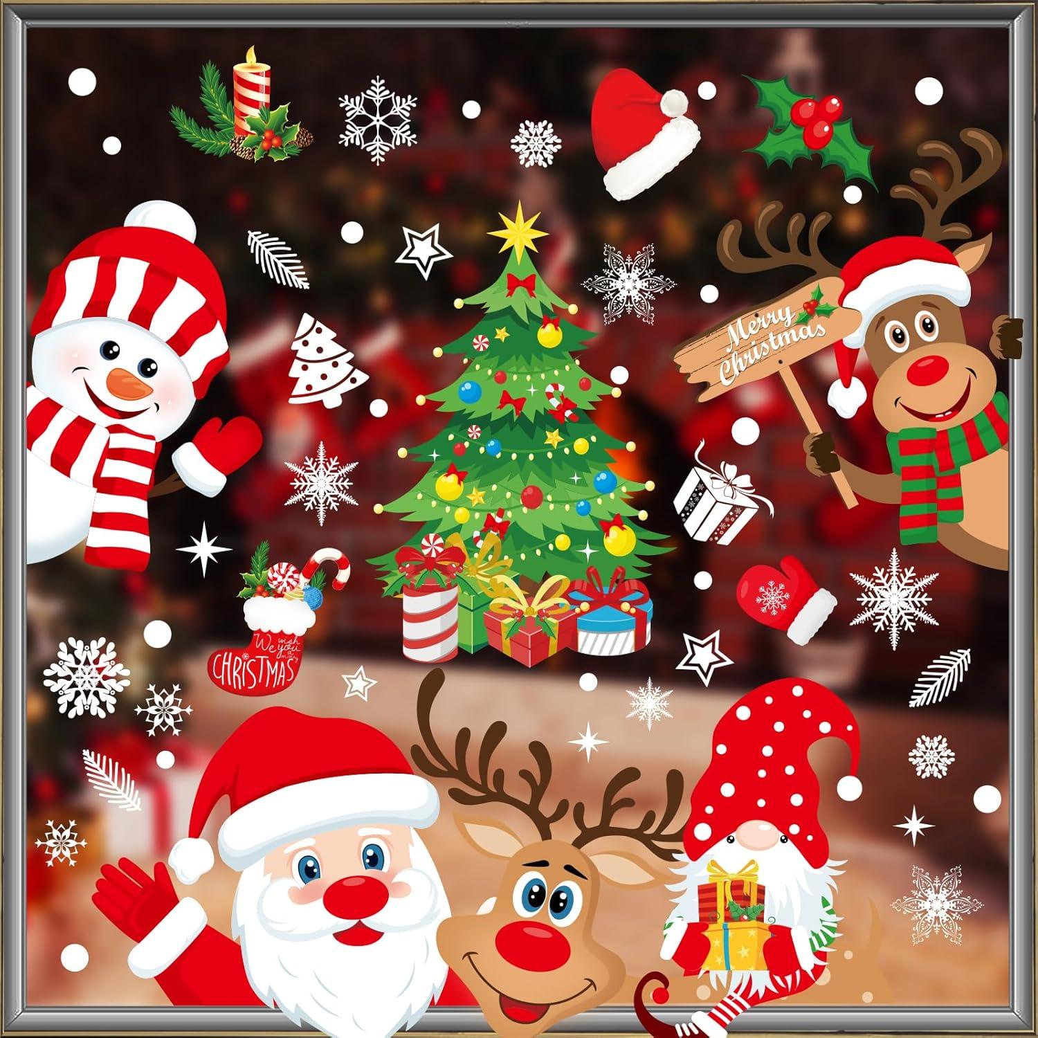 Weihnachten Fensteraufkleber 267 Stück PVC Doppelseitige