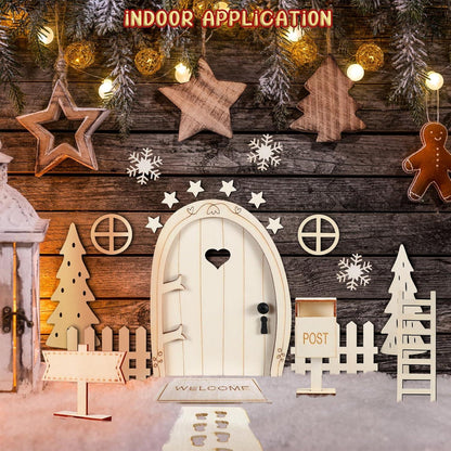 Wichteltür Set Weihnachtswichtel Miniatur Zubehör Holz Weihnachtsdeko