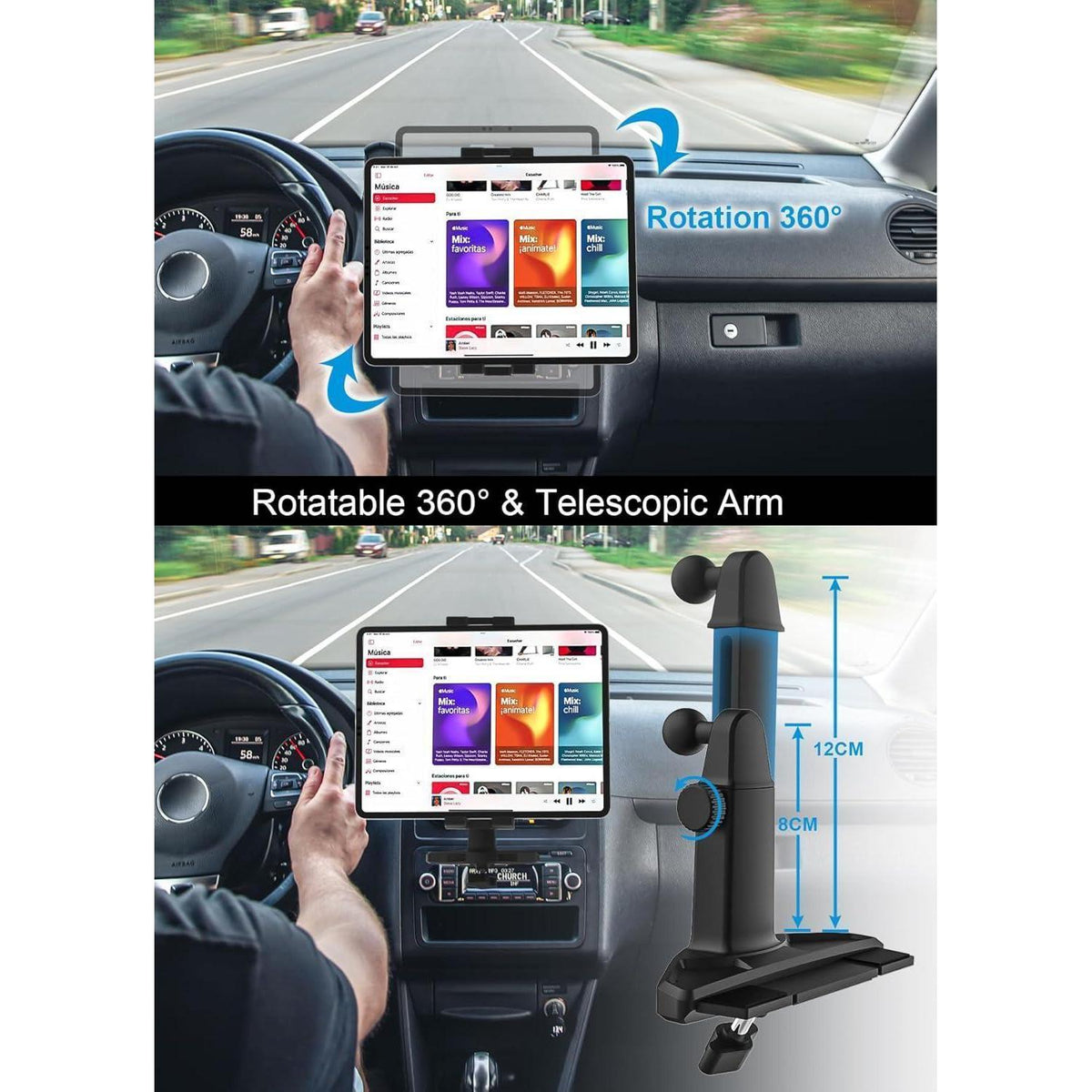 Tablet Halterung Auto CD Schlitz Verstellbar 4-13 Zoll