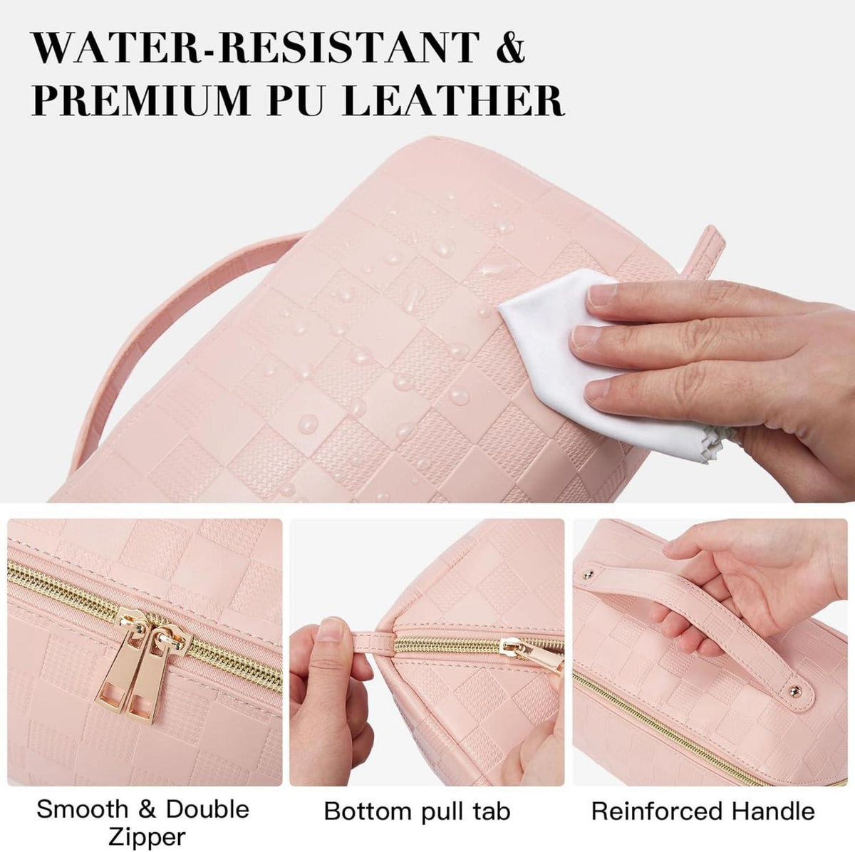 Telena Kulturbeutel Damen PU-Leder Reise Kosmetiktasche Make-up Taschen