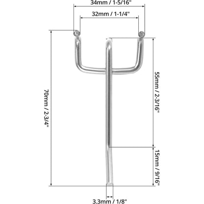 Lochwandhaken 7cm Edelstahl 50 Stück für Werkzeug und Displays