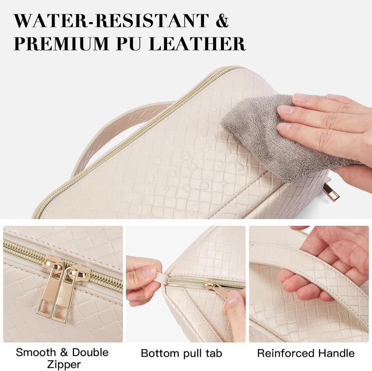 Telena Kulturbeutel Damen PU-Leder Reiseorganizer Makeup Bag