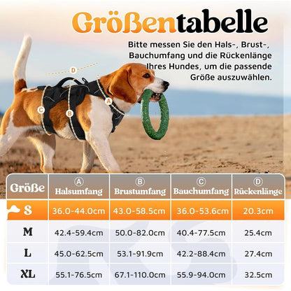 Ausbruchsicheres Hundegeschirr mit Griff, Schwarz S