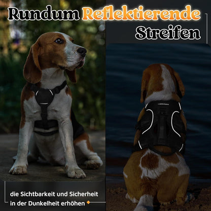 Ausbruchsicheres Hundegeschirr mit Griff, Schwarz S