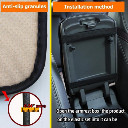 Armlehnenkissen für Auto Mittelkonsole Schwarzgrau in Lederoptik