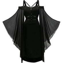 Gothic Kleid Damen Vintage Mittelalterlich Schwarz XL