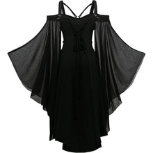 Gothic Kleid Damen Vintage Mittelalterlich Schwarz XL