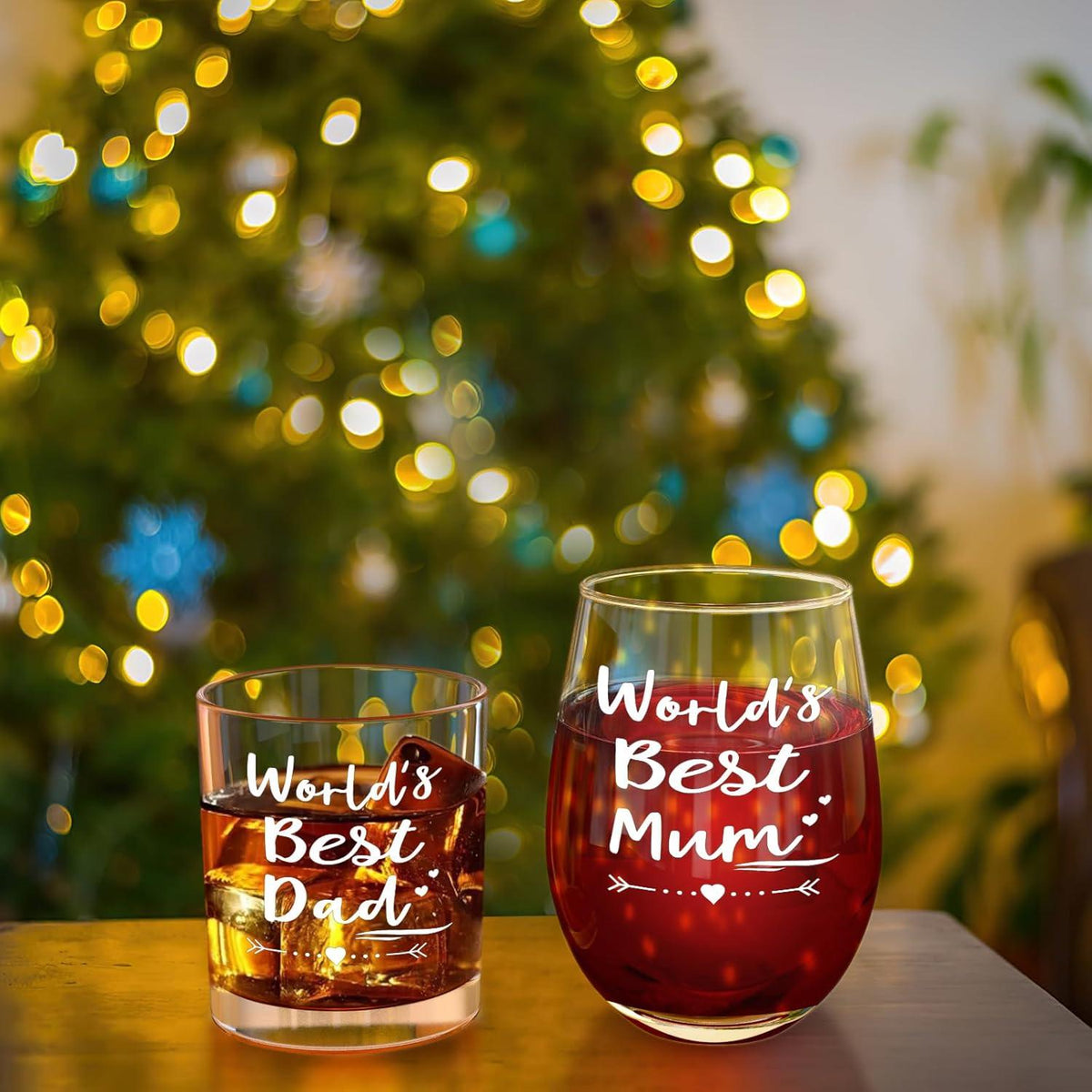 Weihnachtsgeschenke für Mama und Papa, Weinglas und