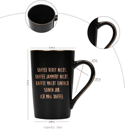 Joymaking Lustiges Kaffeetassen Geschenk für Arbeitskollege Chef - 400ml Schwarz