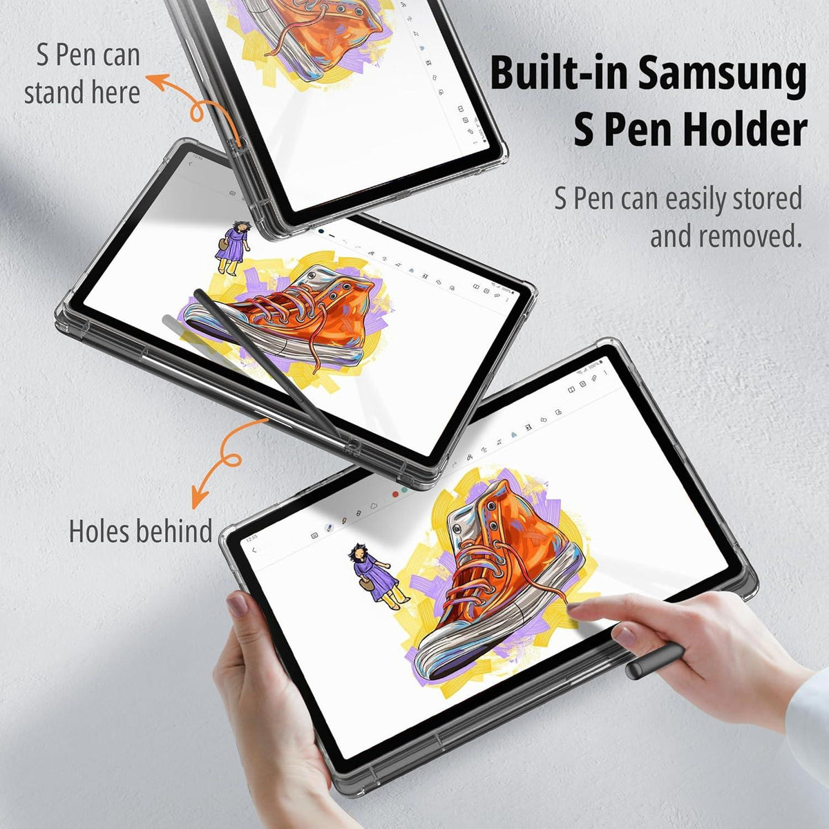 Schutzhülle für Samsung Galaxy Tab S9+ Plus 12,4 Zoll 2023 - Stoßfest Schwarz