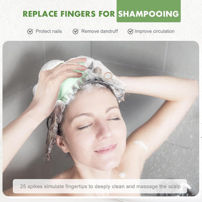 FREATECH Kopfmassagebürste Haarwäsche Haarwachstum Silikon Pflege Minzgrün