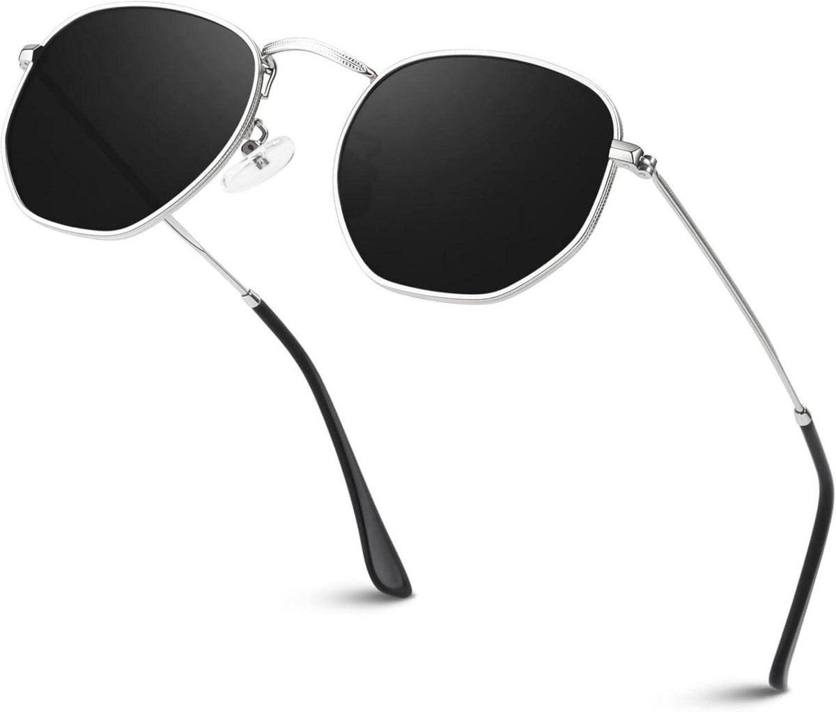 Sunier Polarisierte Sechseck Sonnenbrille Ultraleichter Metallrahmen