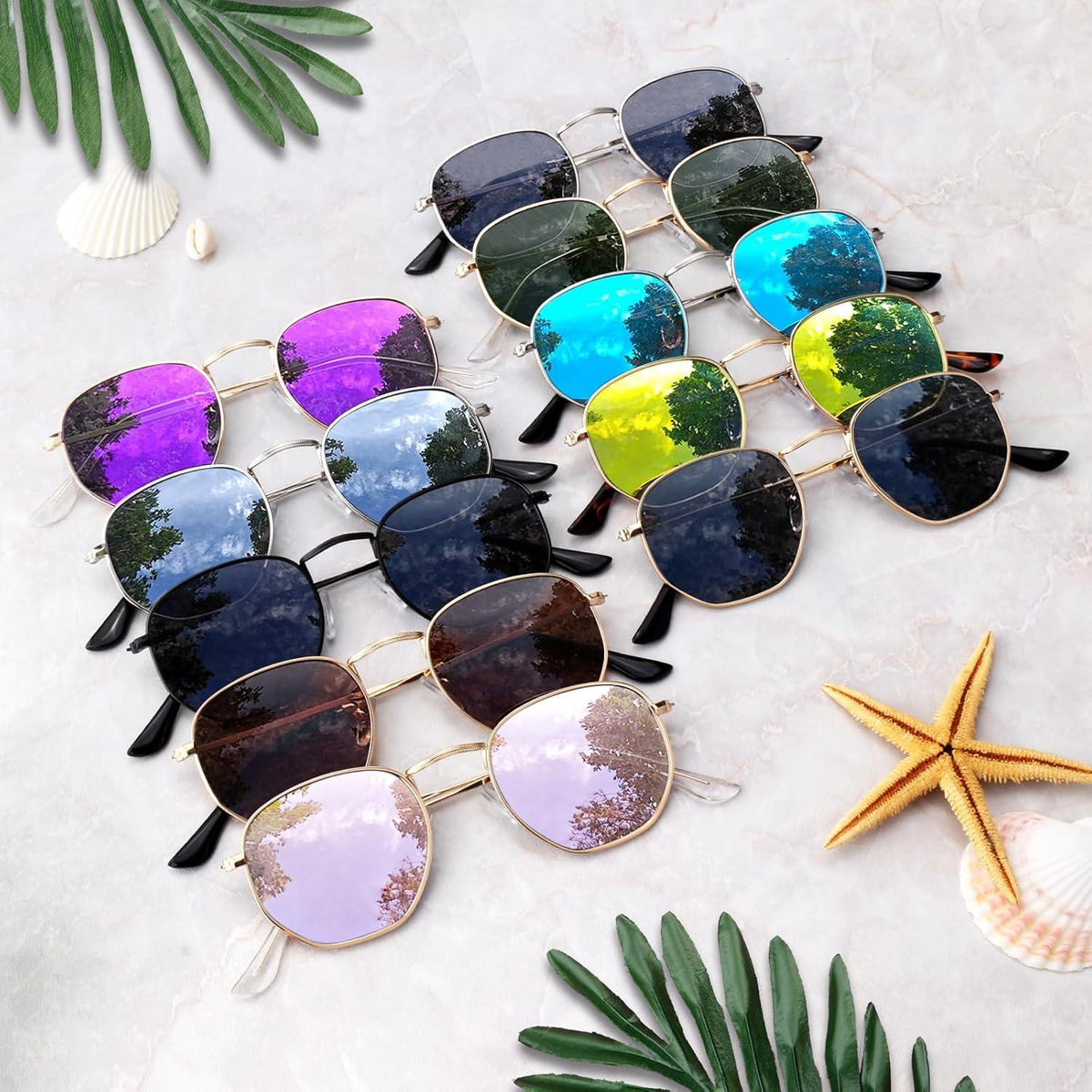 Sonnenbrille Damen Herren Sechseck Polarisiert Ultraleicht UV400