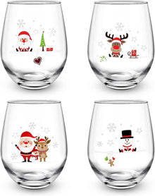 Weihnachtsweinglas Set 4er Glühweinglas Geschenk 520ml