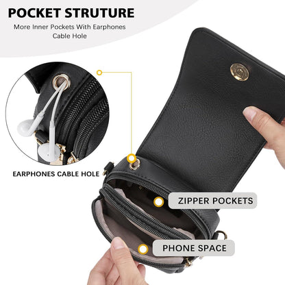 Handy Umhängetasche Damen Leder Geldbörse Handtasche