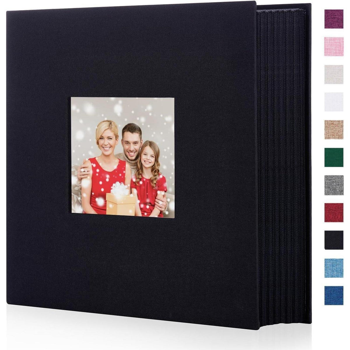 Fotoalbum 1000 Fotos 10x15cm Leinen Schwarz mit Fenster