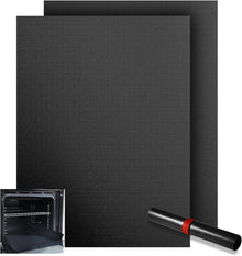 KitchenRaku Universal Teflon Ofeneinlagen 32x50cm 2er Set - Schwarz
