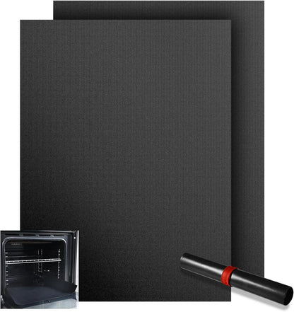 KitchenRaku Universal Teflon Ofeneinlagen 32x50cm 2er Set - Schwarz