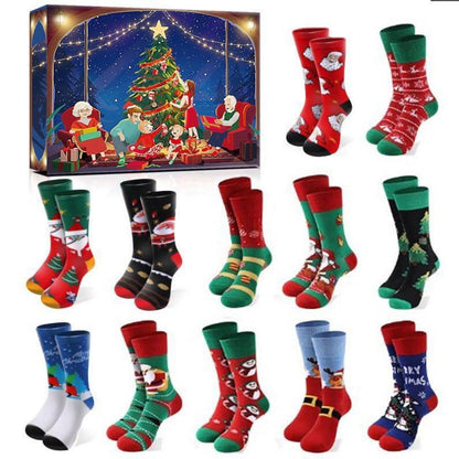 Weihnachtssocken Adventskalender 2025 Damen – 12 Paare Lustige Socken