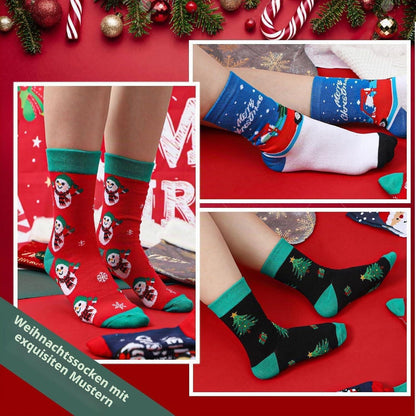 Weihnachtssocken Adventskalender 2025 Damen – 12 Paare Lustige Socken