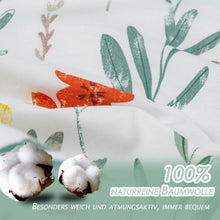 Blumen Bettwäsche 135x200 Baumwolle Reißverschluss Weiß Grün