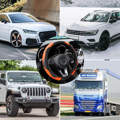Lenkradbezug Orange 37-38 cm in Lederoptik