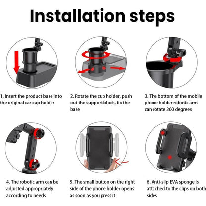 2in1 Auto Getränkehalter mit Handyhalterung 360° drehbar