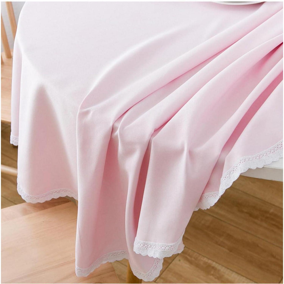 Runde Baumwollleinen Tischdecke Rosa 260 cm – Schutz & Stil
