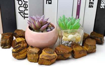 Großes Tigerauge Rohsteine Premium Naturstein Set 4 Stück