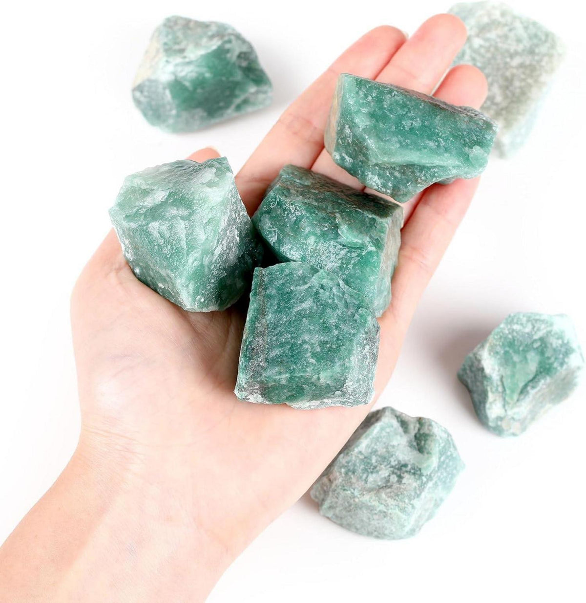 Grüne Aventurin Rohsteine 4 Stück Natur Heilsteine Set 4.5-5