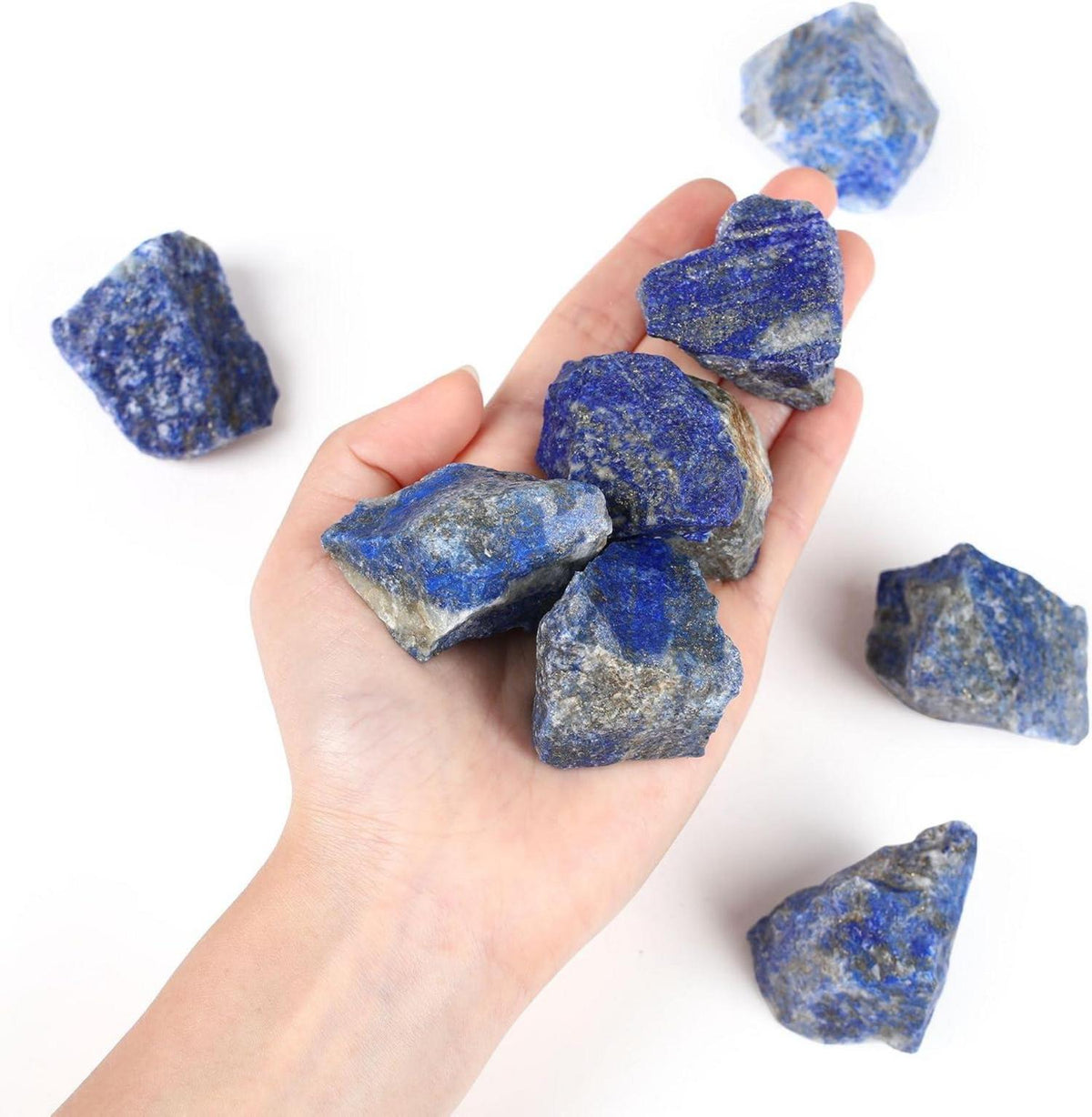 Großes Lapislazuli Rohstein Set 4 Stück 4.5-5 cm Naturstein Heilsteine