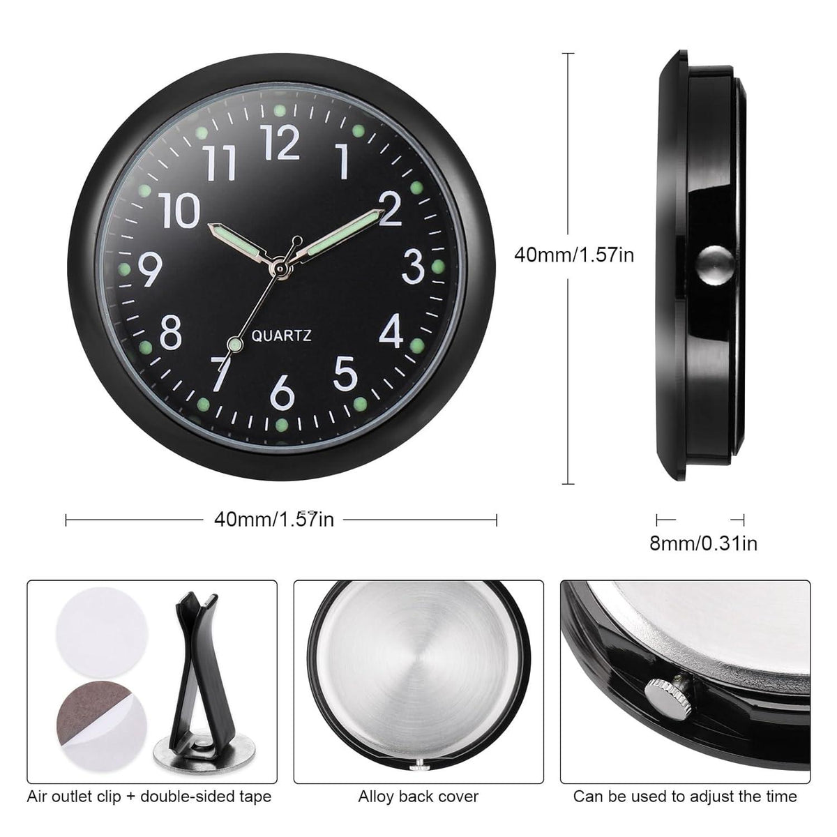 Mini Auto Uhr Quartz Analogue Car Dashboard Vent Clip Uhr