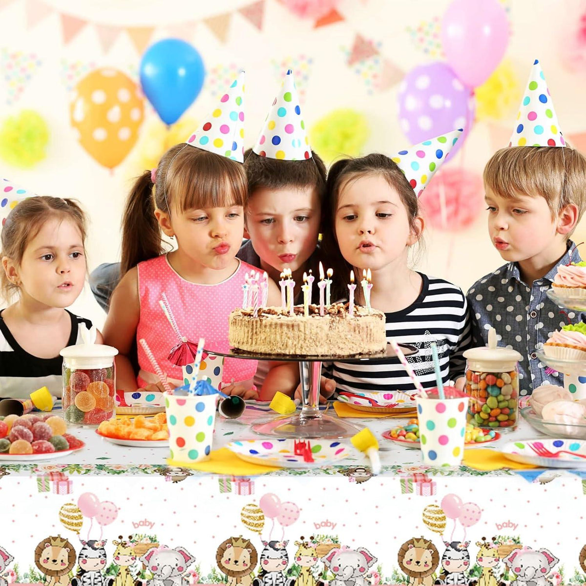 2er Set Safari Dschungel Tischdecke 108x180cm - Wasserdicht Party