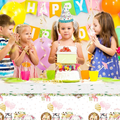 2er Set Safari Dschungel Tischdecke 108x180cm Kindergeburtstag Deko