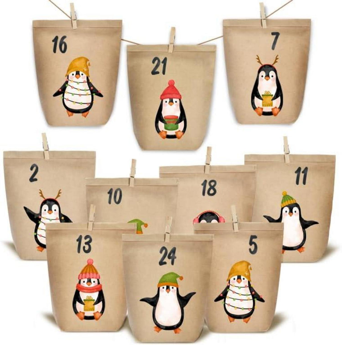 Adventskalender Papiertüten basteln füllen DIY