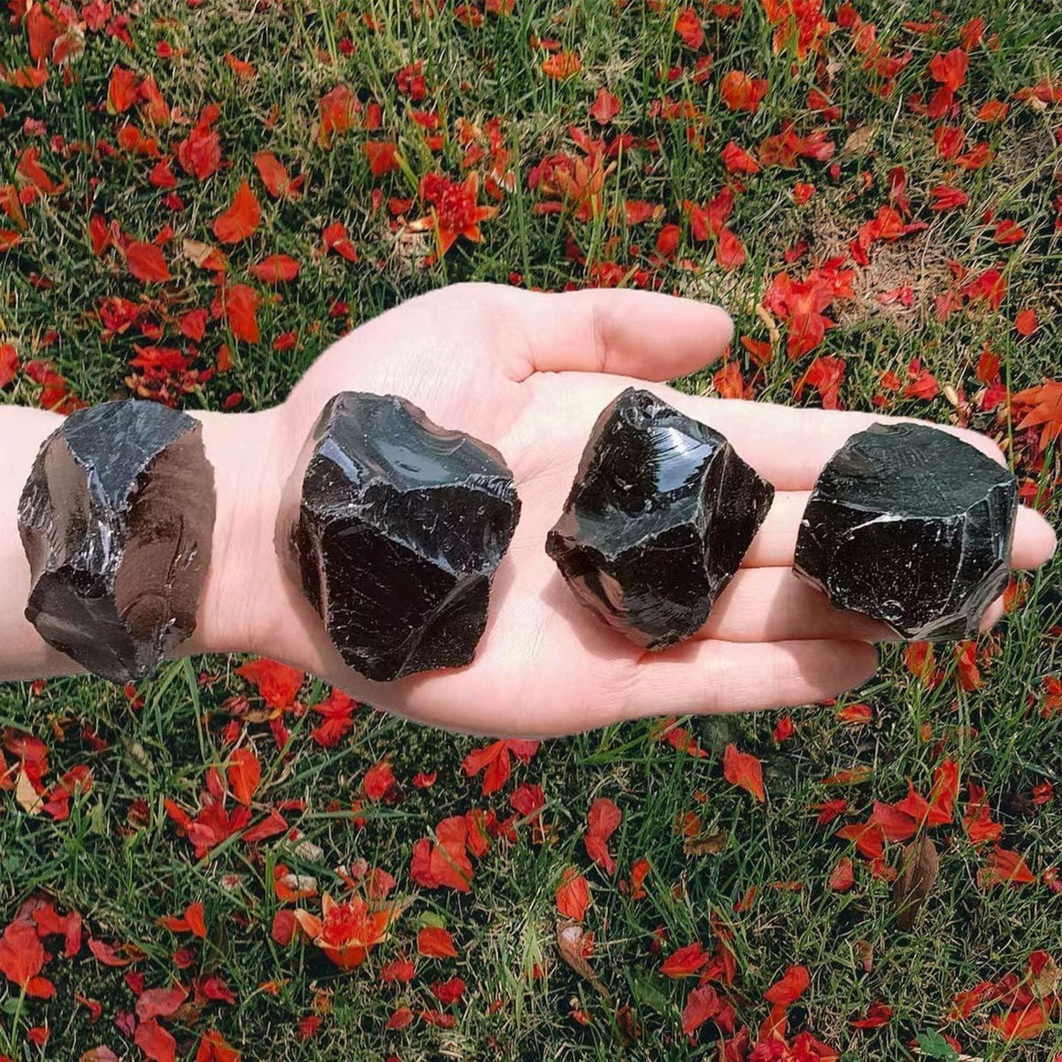 QINJIEJIE Naturstein Set Premium Rohsteine Kristalle 4 Stück