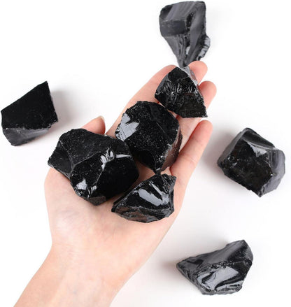 Obsidian Rohsteine Premium Kristalle 4er Set Naturstein