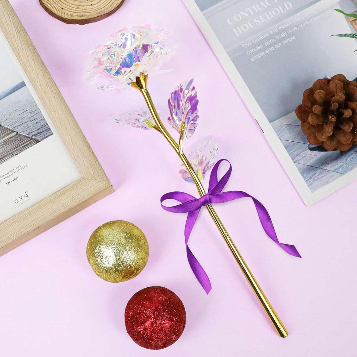 24K Goldene Ewige Rose Geschenk für Frauen Mutter Freundin Jahrestag