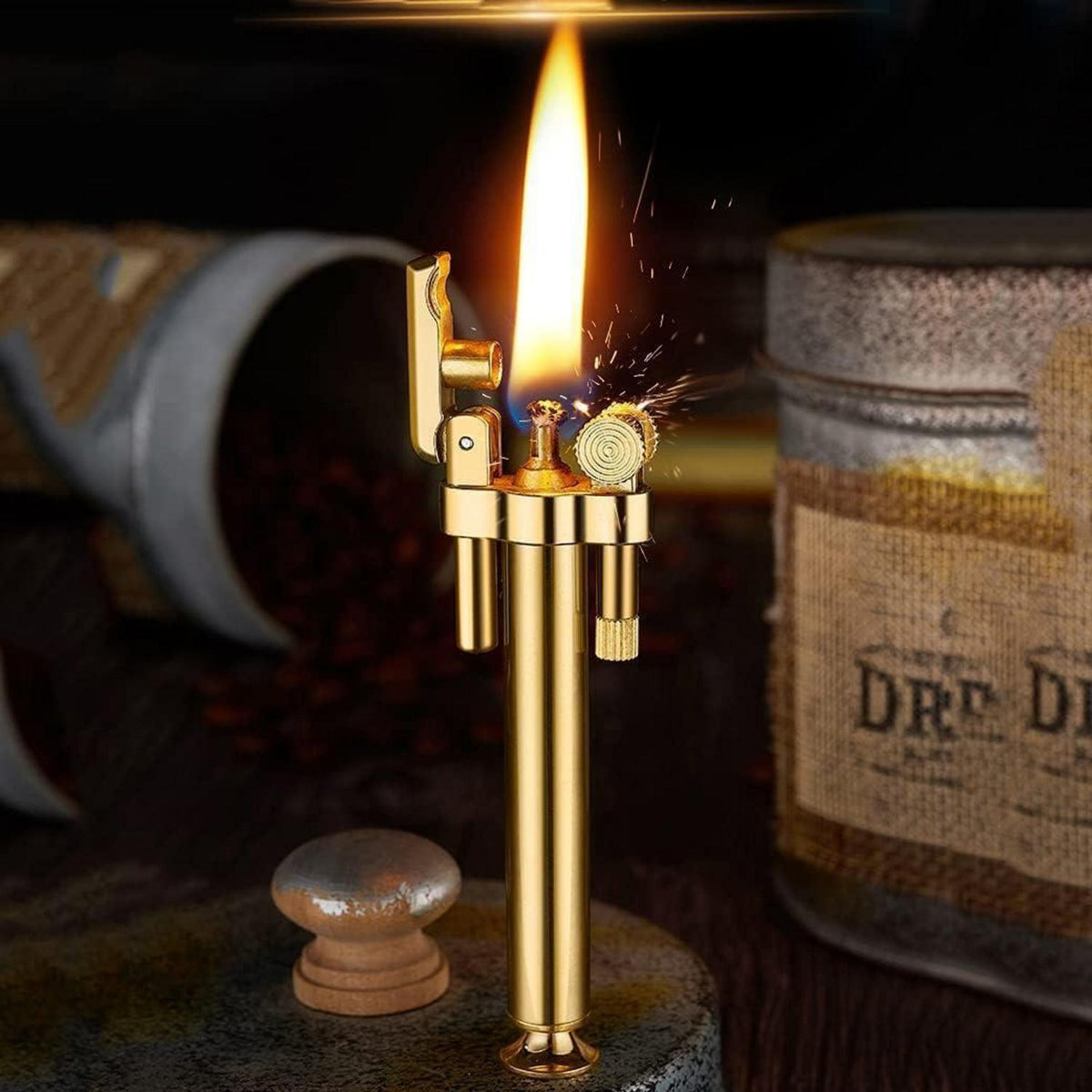 Vintage Feuerzeug Winddicht Gold-Messing