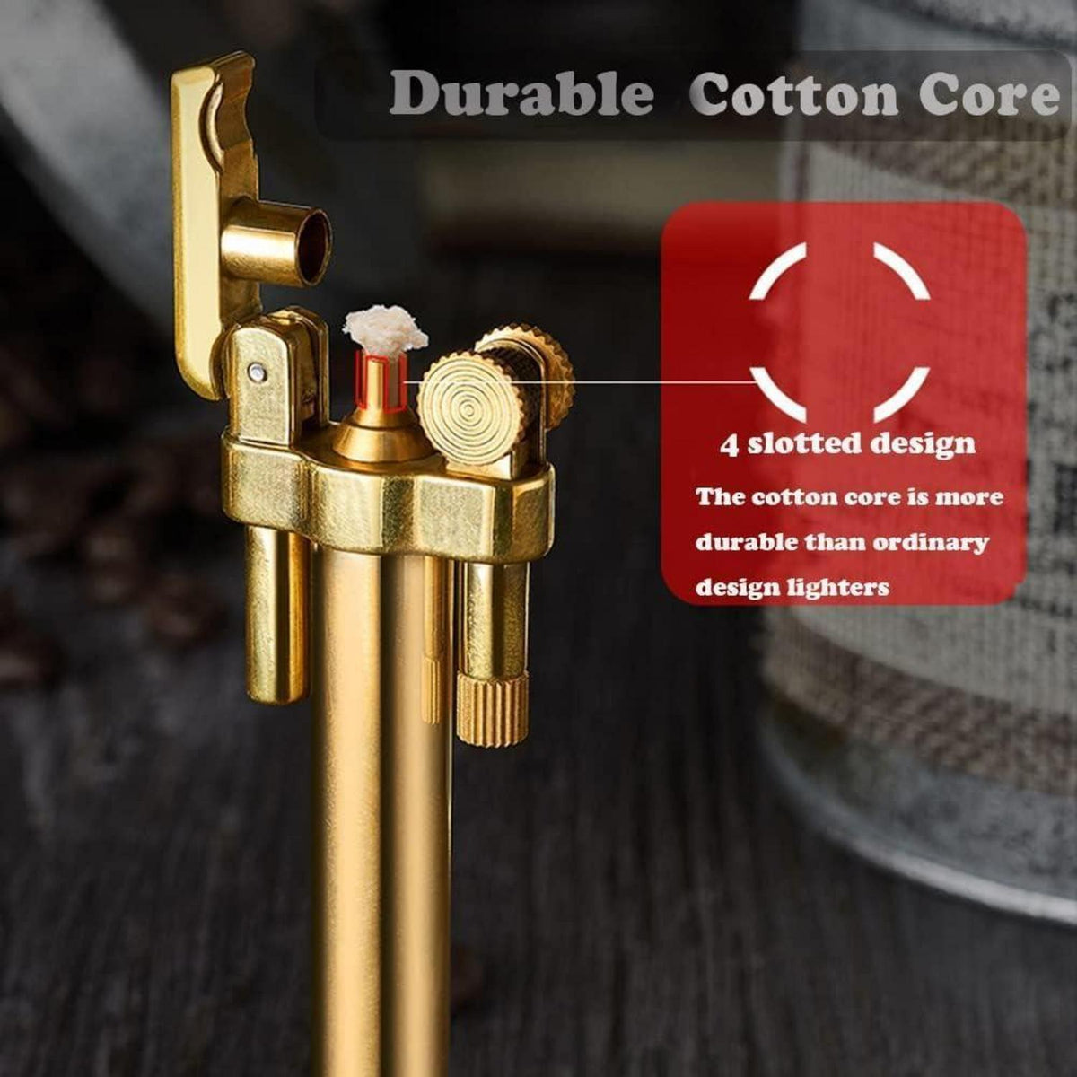 Vintage Feuerzeug Winddicht Gold-Messing
