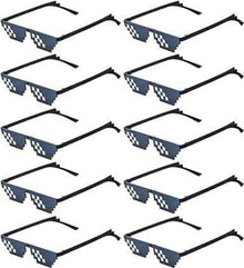 Schwarze Thug Life Pixel Sonnenbrillen 10er Set