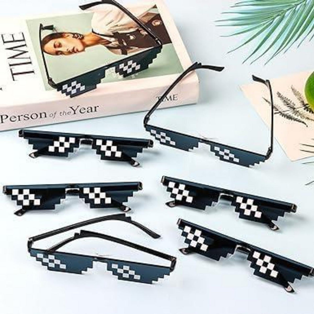 Pixel Sonnenbrillen Thug Life Gamer 10 Stück Set - Schwarz