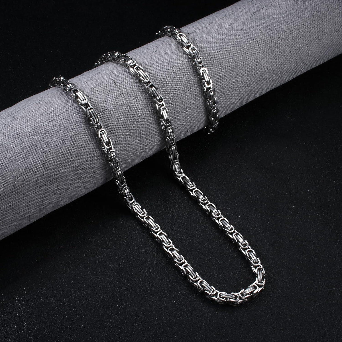 Herren Königskette Silber Edelstahl Armband Set 6/8mm Schwere Punk Kette
