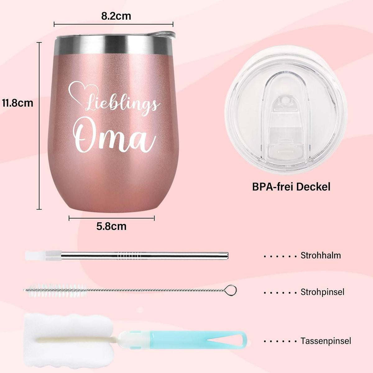 Weihnachtsgeschenk Oma 350ml Edelstahl Thermobecher Vakuum Kaffeebecher