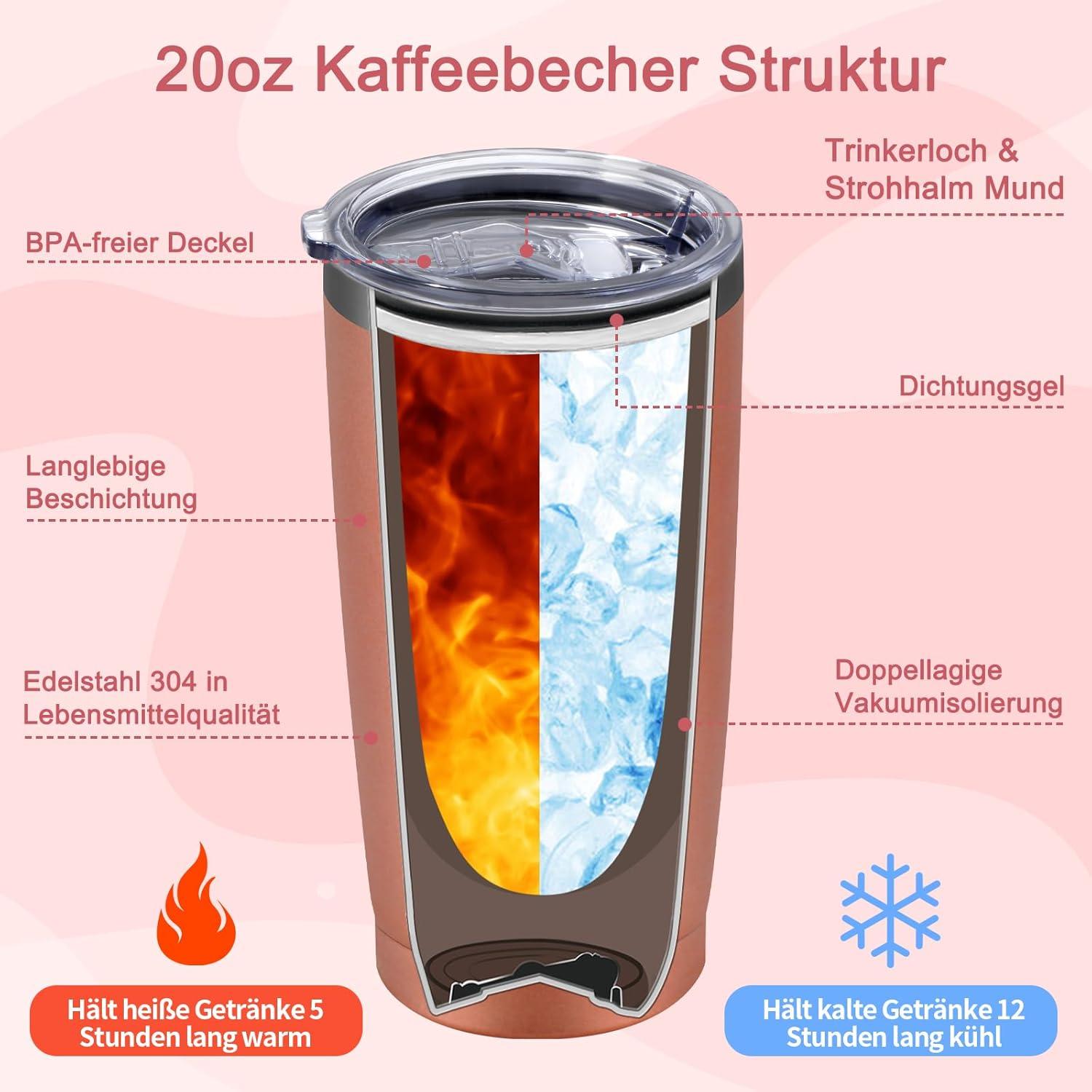 Lustige Tasse Freundin, 600ml Thermobecher Edelstahl to go