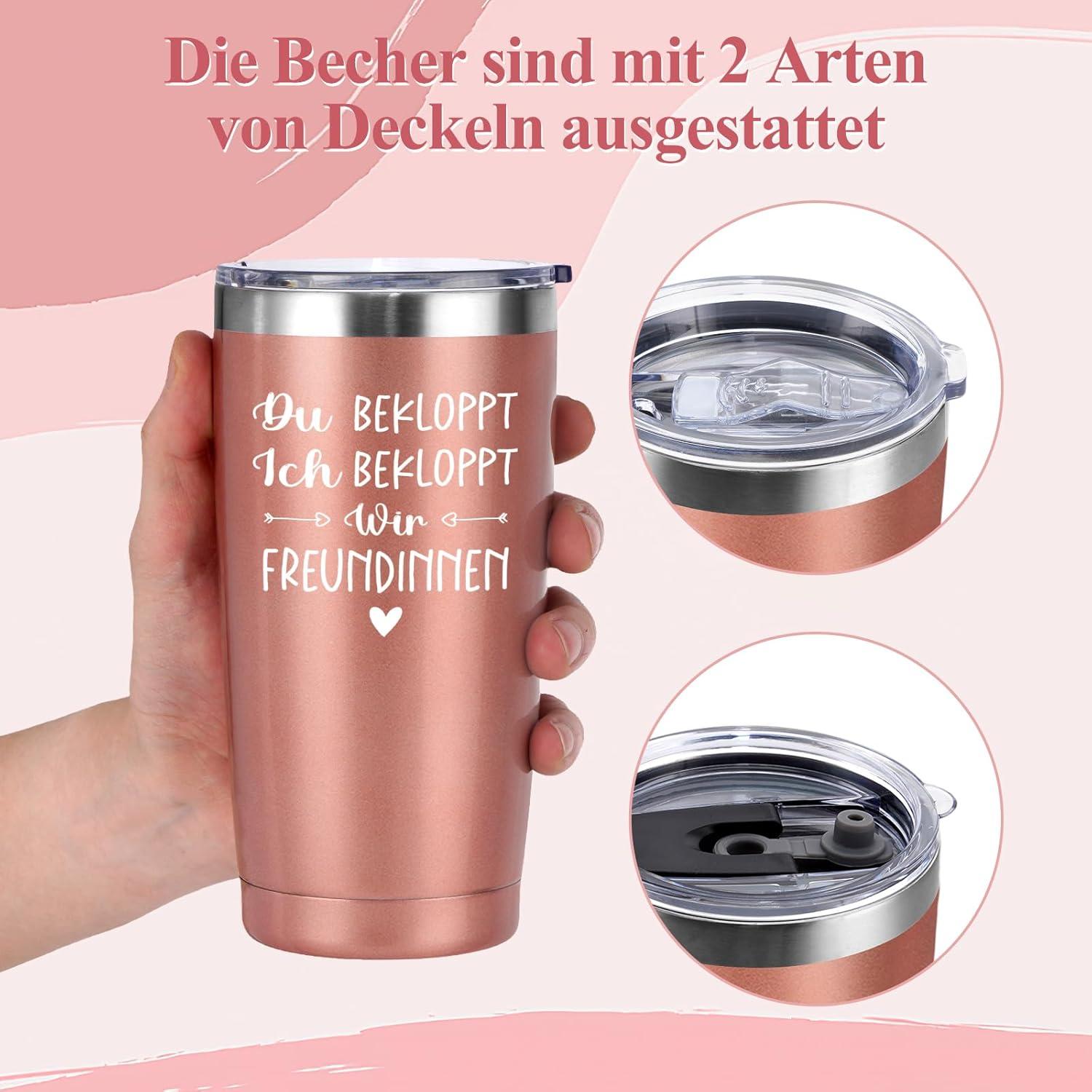 Geschenk Beste Freundin Weihnachten Lustige Tasse 600ml Thermobecher